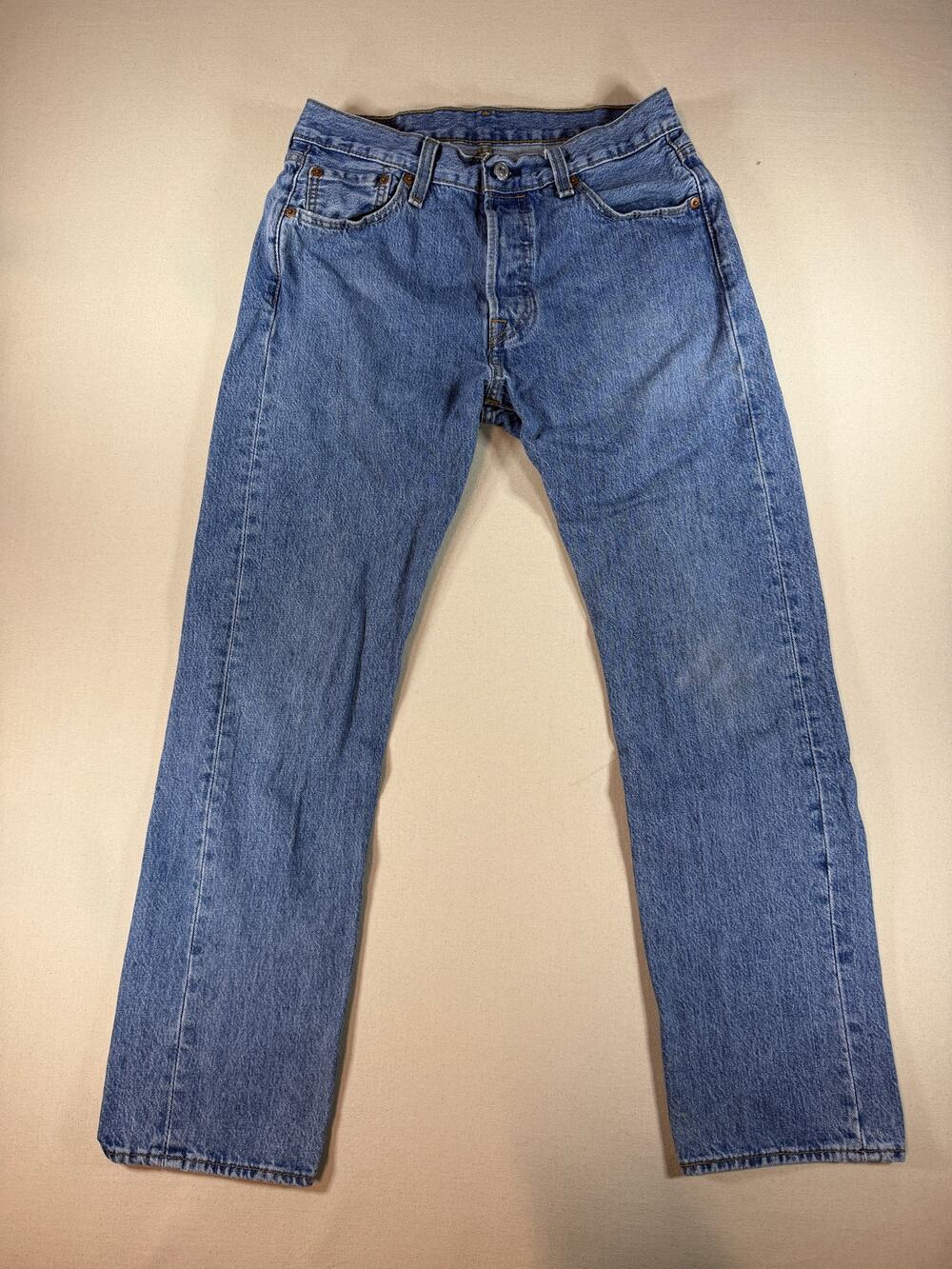 Levi's 501 Original Fit Jeans Men's W30 L30 Medium Wash Blue Denim Button Fly
